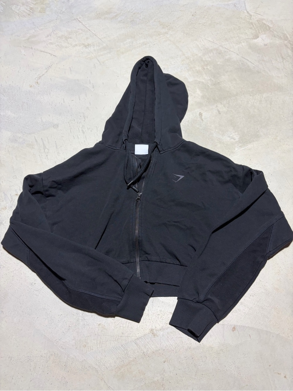 Gymshark GS Power Black Cropped Zip Hoodie small